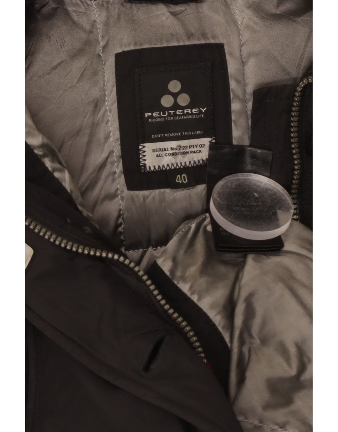 Casaco acolchoado feminino PEUTEREY IT 40 pequeno preto poliamida