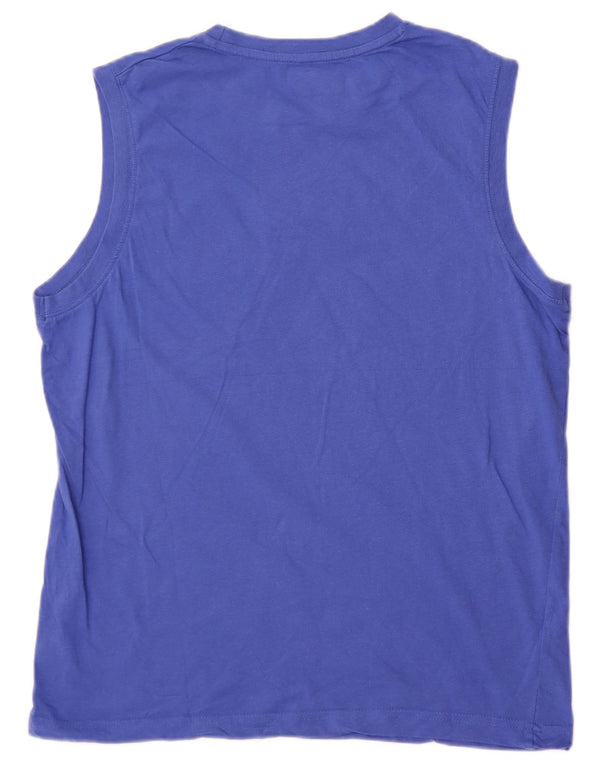 Top colete gráfico feminino Kappa UK 16 grande algodão azul