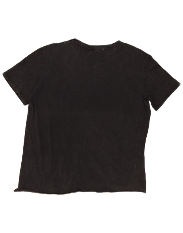 Camiseta feminina vintage UK 14 grande preta