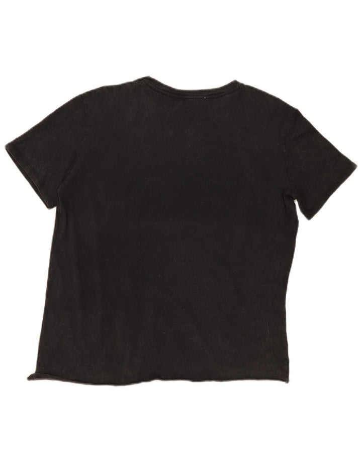 Camiseta feminina vintage UK 14 grande preta