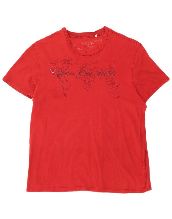 Camiseta feminina Guess com estampa gráfica UK 18 XL vermelha