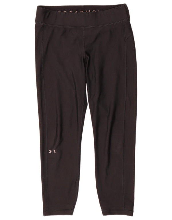 Under Armour Womens Heat Gear Crop Leggings Reino Unido 14 Grande Preto