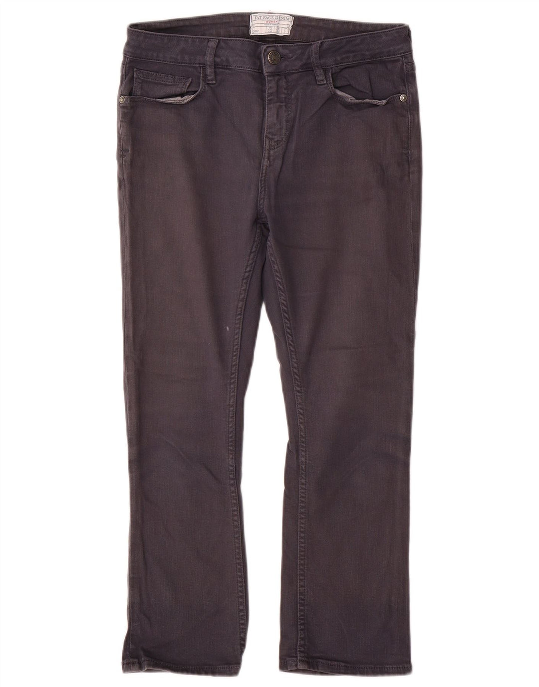 Calça jeans feminina Fat Face UK 10 pequena W28 L23 algodão cinza