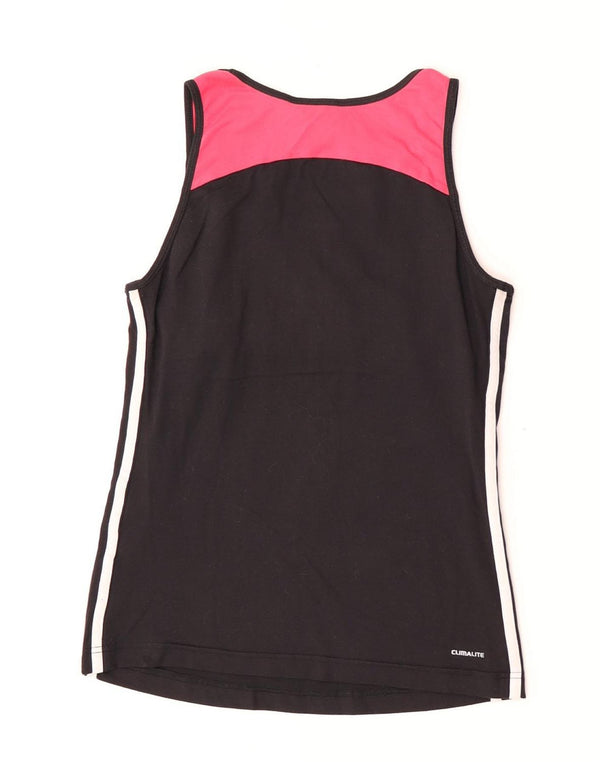 Adidas Womens Climalite Vest Top UK 14 Médio Preto Colourblock Nylon