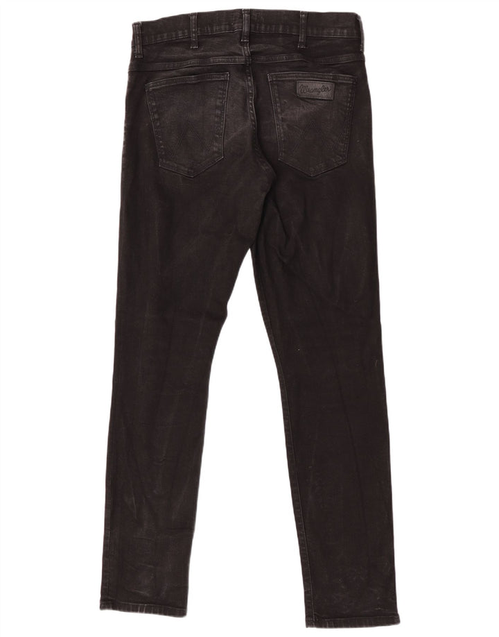 Wrangler Mens Larston Slim Jeans W33 L34 Algodão Preto