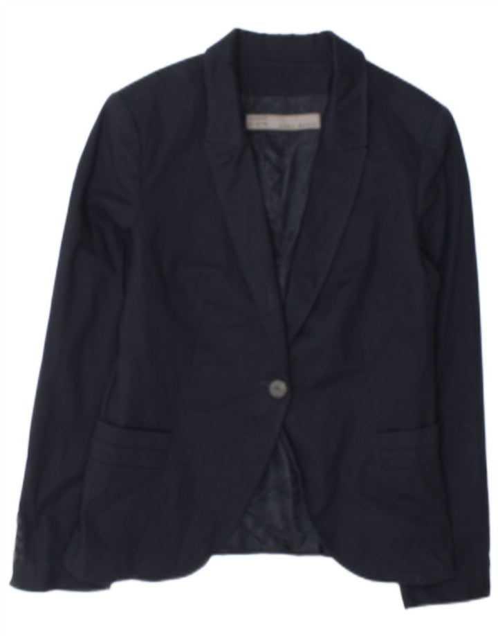 Jaqueta blazer feminina Zara com 1 botão Reino Unido 12 médio azul marinho