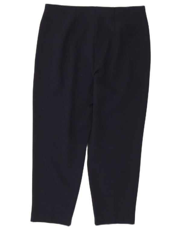 Calças cortadas femininas Marks & Spencer UK 12 médio W32 L23 azul marinho