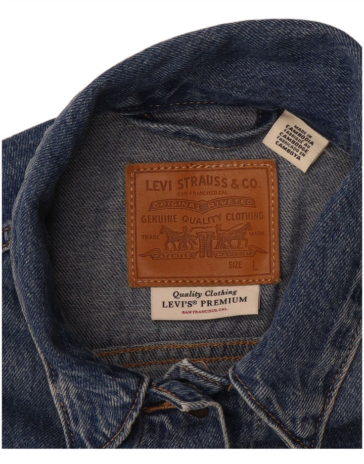 Jaqueta jeans feminina LEVI'S UK 16 grande azul