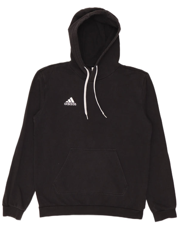 ADIDAS Mens Hoodie Jumper Pequeno Algodão Preto