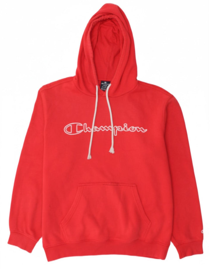 CHAMPION Suéter com capuz gráfico masculino grande vermelho