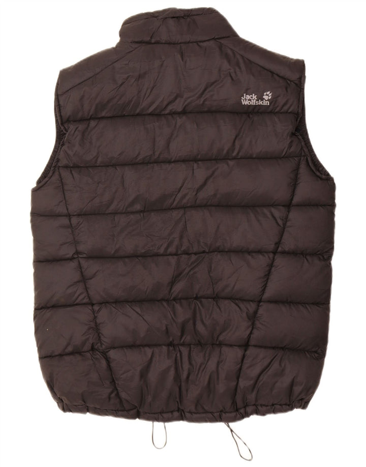 Colete acolchoado masculino Jack Wolfskin Reino Unido 40/42 grande poliéster preto