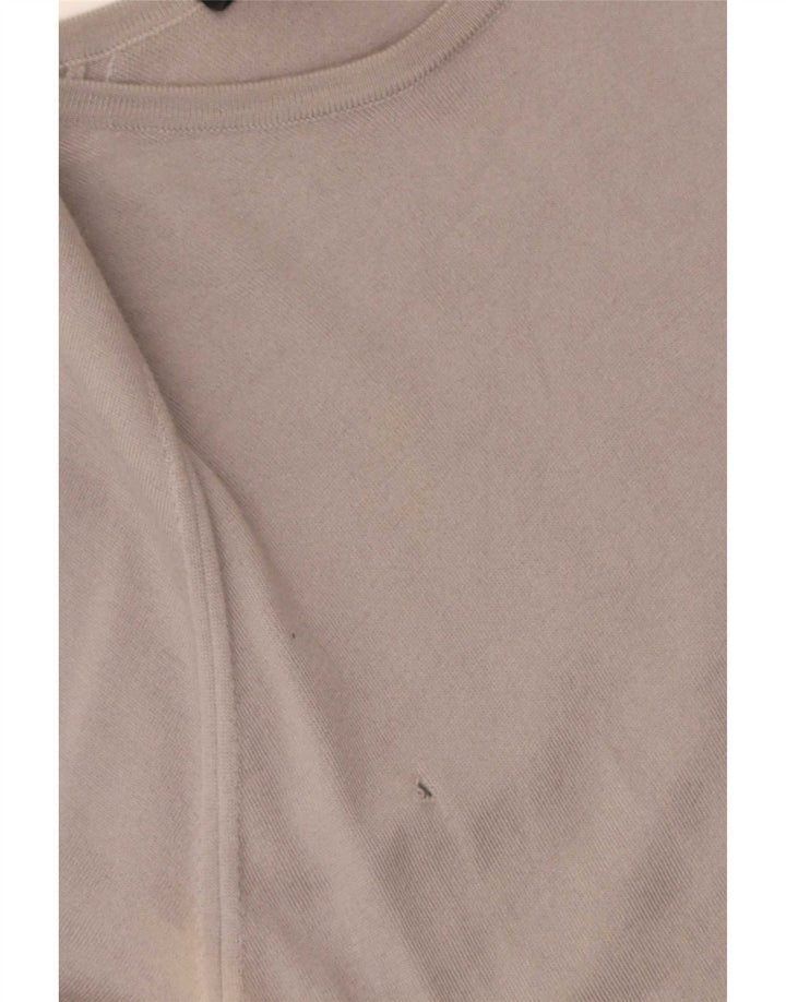 Suéter feminino Gucci com gola canoa Reino Unido 12 lã cinza médio