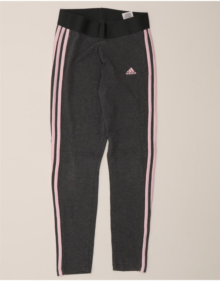 Leggings Adidas Femininas UK 8/10 Pequenas Cinza Algodão