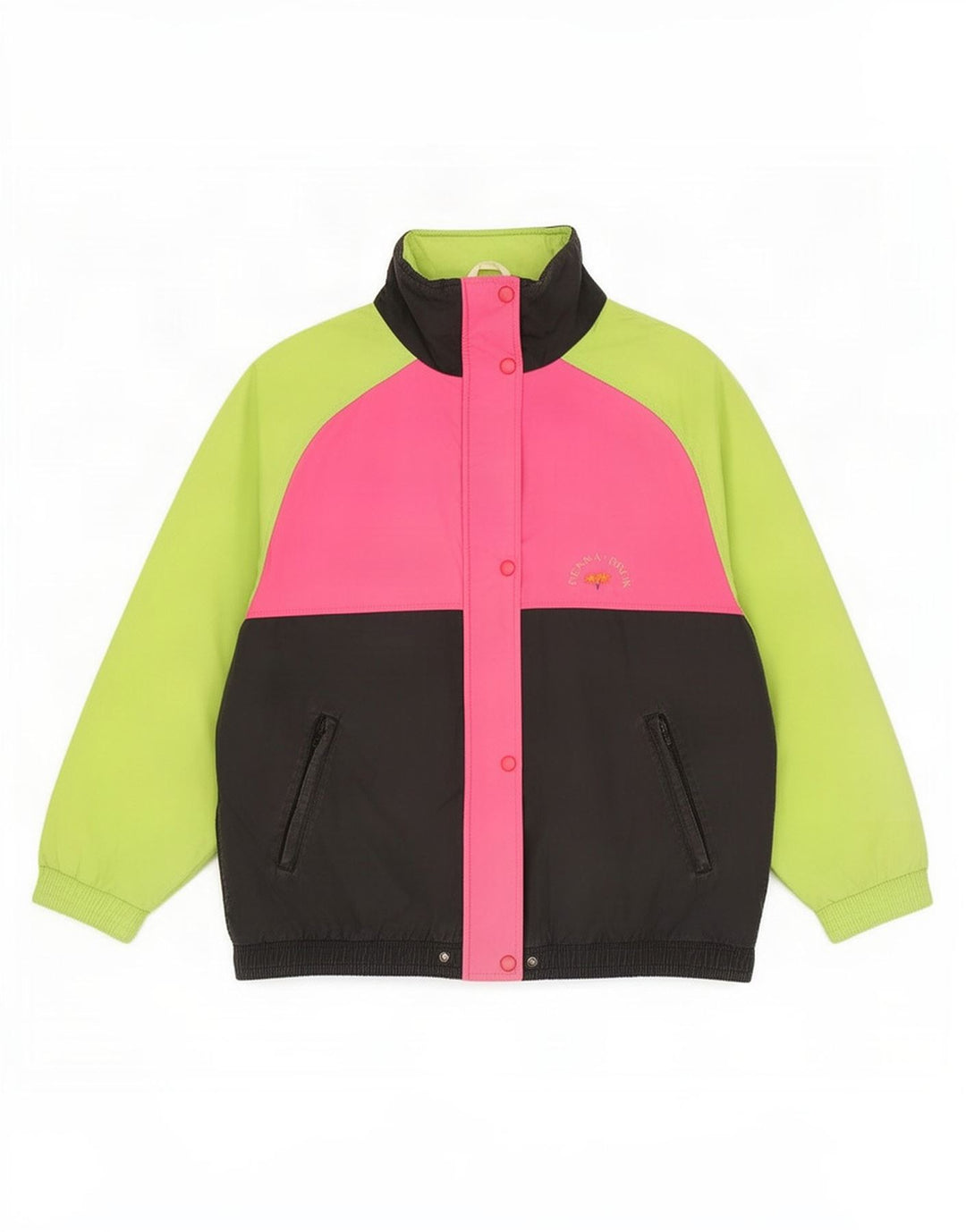 Jaqueta de esqui vintage feminina UK 18 XL Colorblock multicolorido