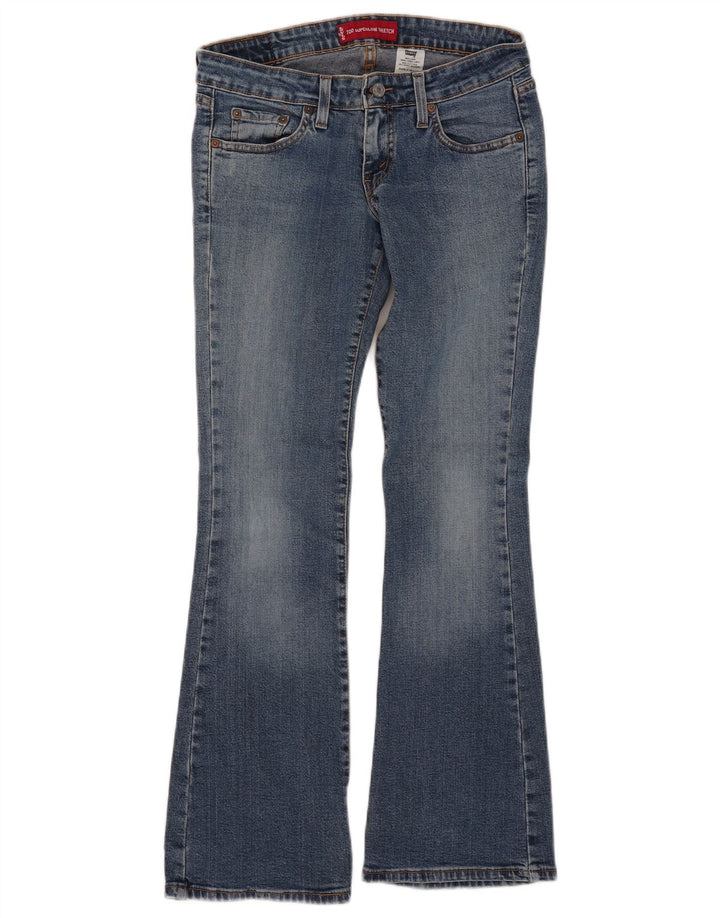 Calça jeans feminina Levi's 524 Super Low Bootcut médio W30 L30 azul algodão
