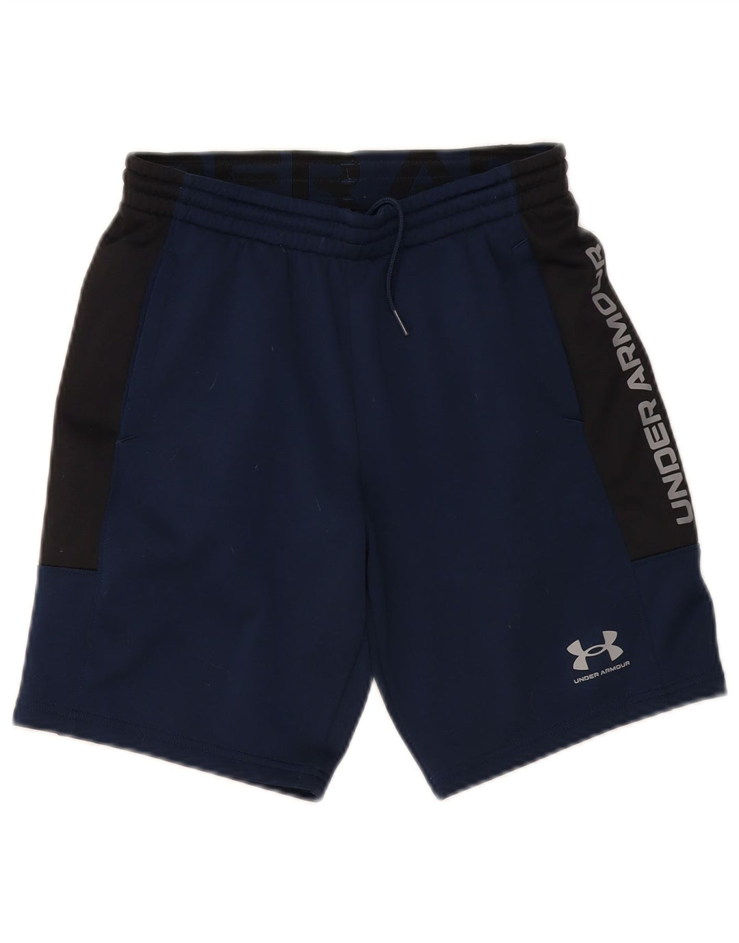 Shorts esportivos gráficos UNDER ARMOUR para meninos 11-12 anos grande bloco colorido azul