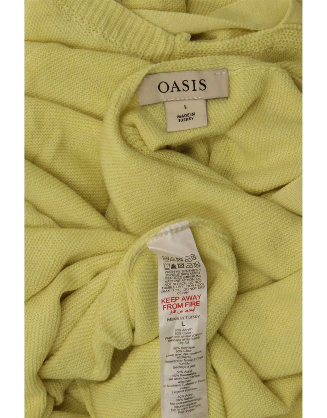 Blusa oversized feminina Oasis UK 16 grande acrílico amarelo