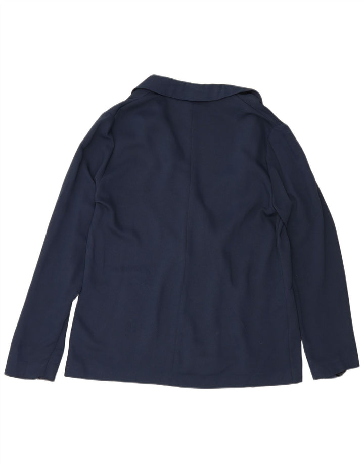 Jaqueta blazer feminina Topshop com 1 botão Reino Unido 14 grande poliéster azul marinho