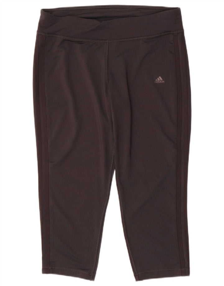 Adidas Womens Capri Leggings UK 16 Grande Poliéster Preto