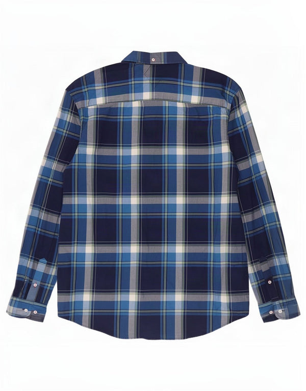 Camisa masculina Tommy Hilfiger New York Fit XL azul marinho xadrez algodão
