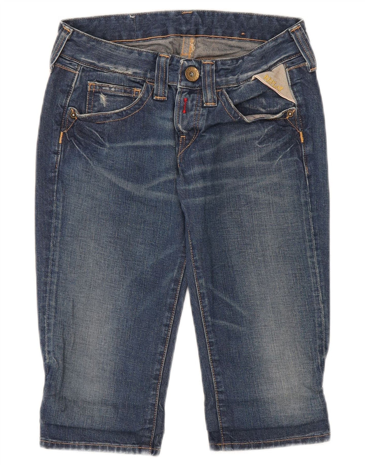 Shorts jeans feminino Replay W24 XS azul algodão