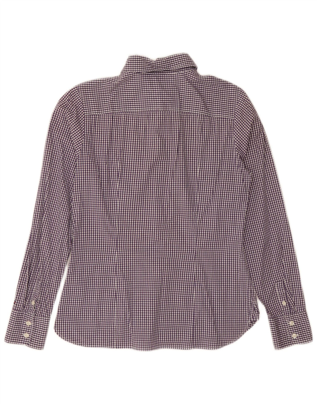 Camisa feminina TOMMY HILFIGER US 8 médio roxo algodão guingão