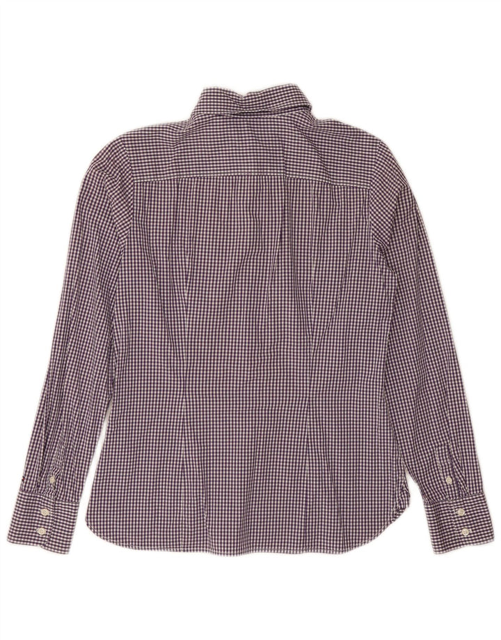 Camisa feminina TOMMY HILFIGER US 8 médio roxo algodão guingão
