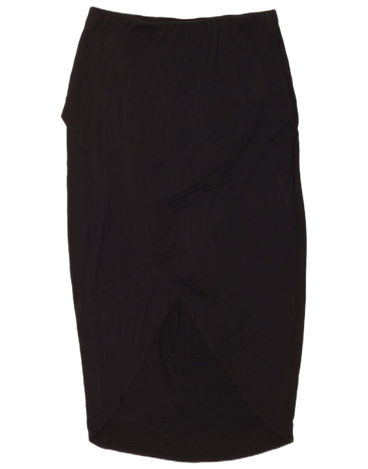 Mossimo saia midi feminina de cintura alta grande W34 preto rayon