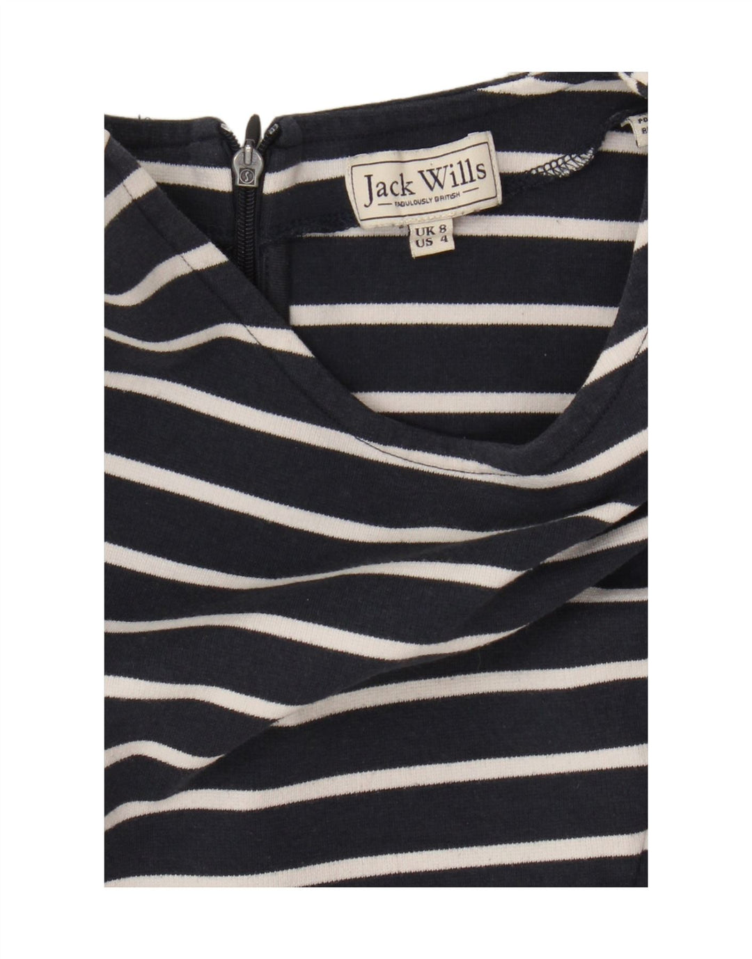 Blusa feminina Jack Wills Reino Unido 8 pequena listrada azul marinho náutica