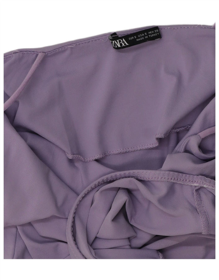 Macacão feminino sem mangas Zara UK 10 pequeno roxo