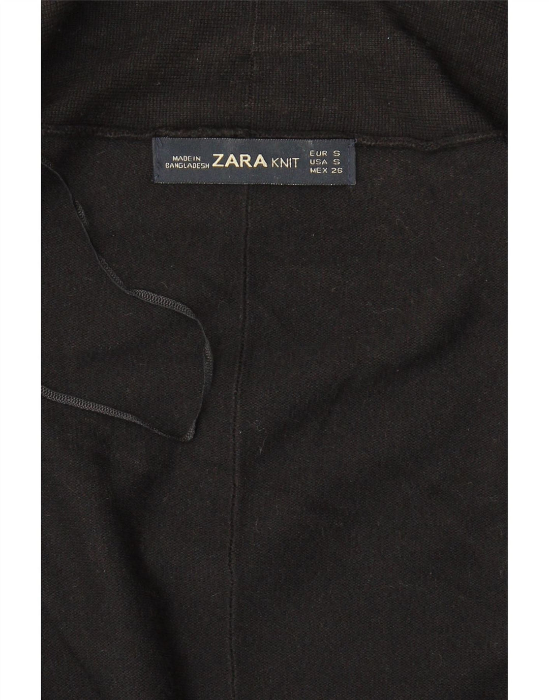 Zara Suéter Cardigan Aberto Feminino Reino Unido 10 Pequeno Preto