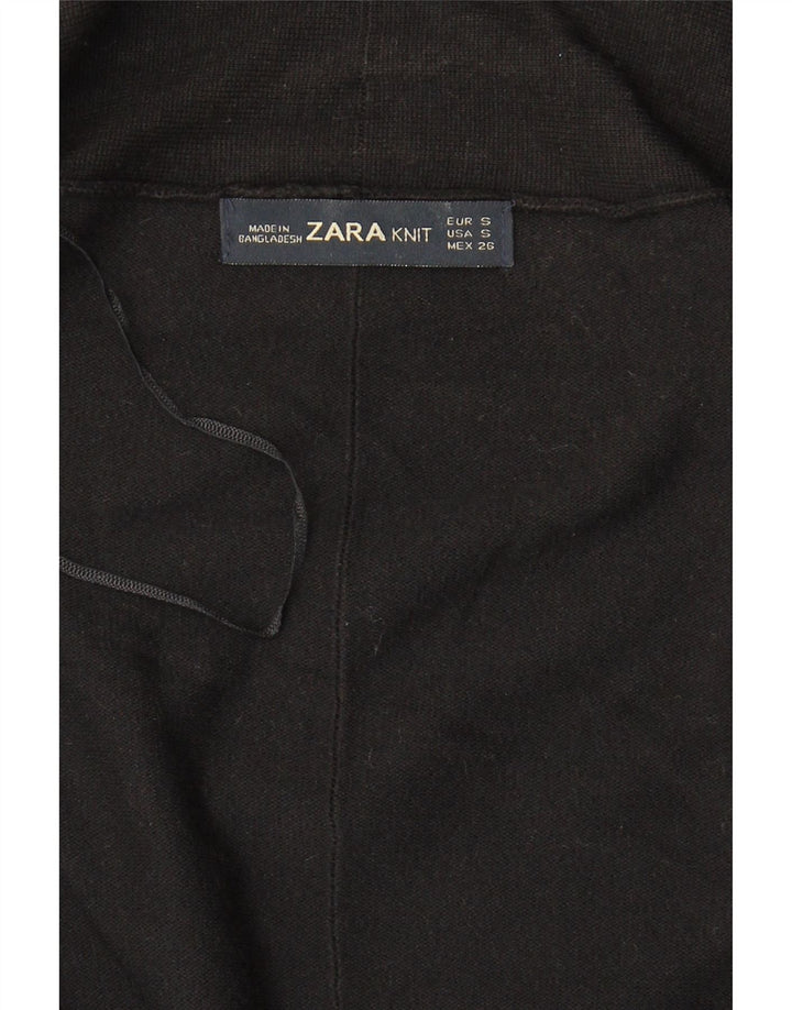 Zara Suéter Cardigan Aberto Feminino Reino Unido 10 Pequeno Preto