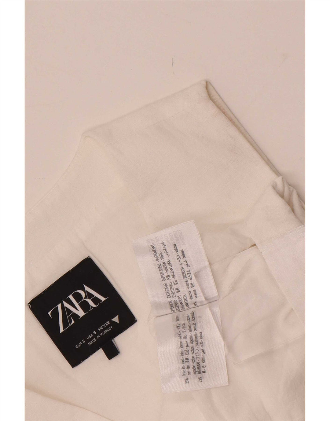 Colete feminino Zara UK 10 pequeno viscose branca