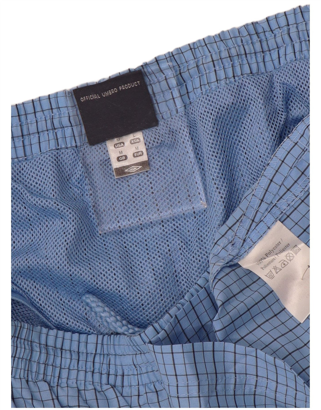 Traje de banho masculino Umbro médio azul xadrez poliéster