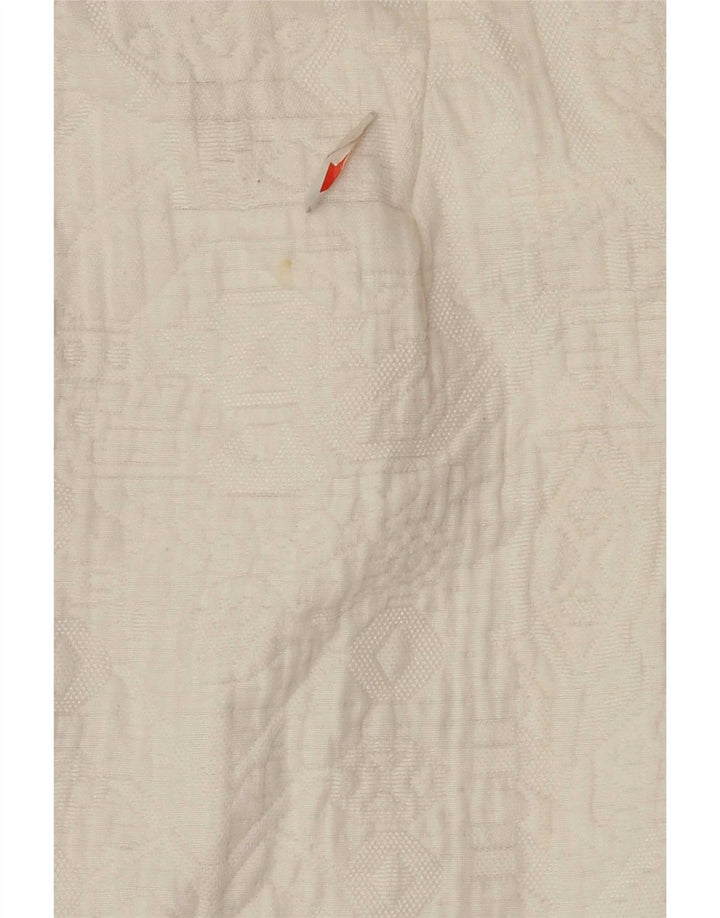 Jaqueta utilitária feminina Zara UK 18 XL poliéster geométrico branco
