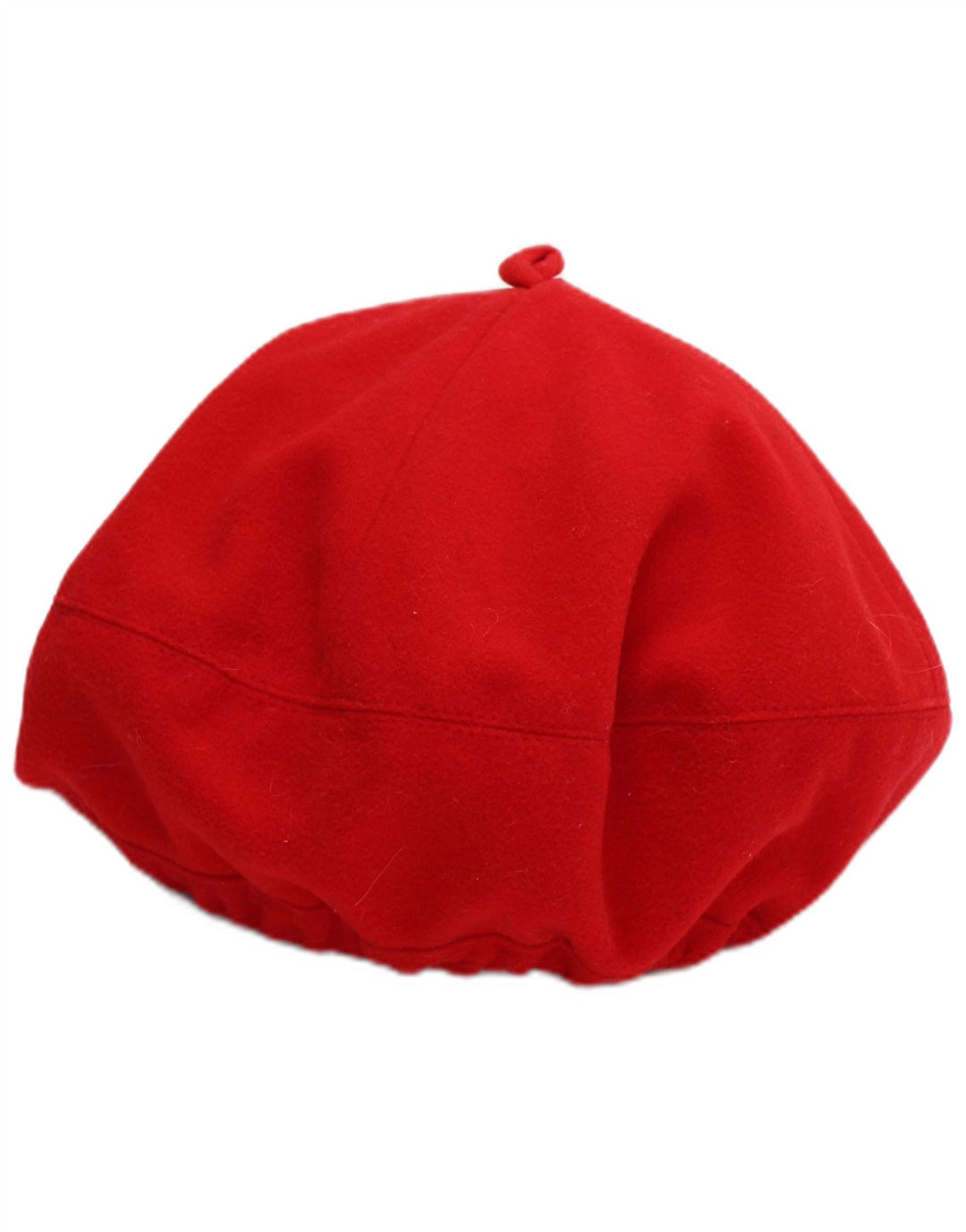 Boina de lã vintage para meninas de 6 a 7 anos em poliéster vermelho