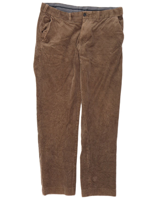 Calça masculina de veludo cotelê Marks & Spencer Regular Fit W36 L31 algodão marrom