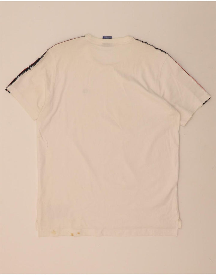 Camiseta gráfica masculina Champion Top médio branco colorblock