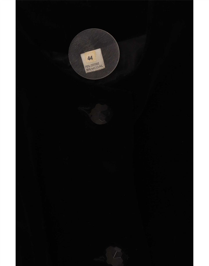 Jaqueta blazer feminina vintage com 3 botões IT 44 algodão preto médio