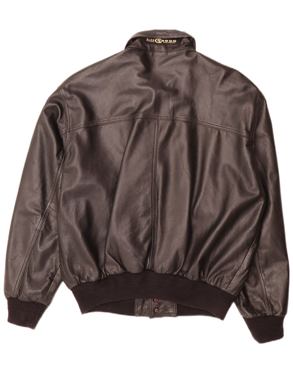 Jaqueta de couro masculina vintage IT 50 grande preta