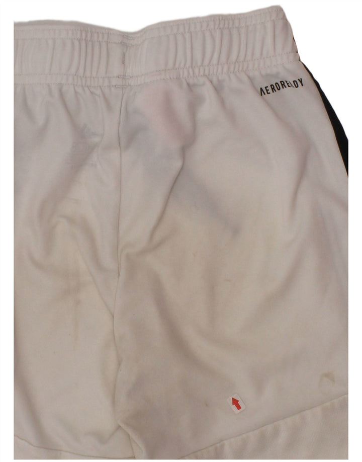 Shorts esportivos Adidas Boys Aeroready 7-8 anos branco poliéster