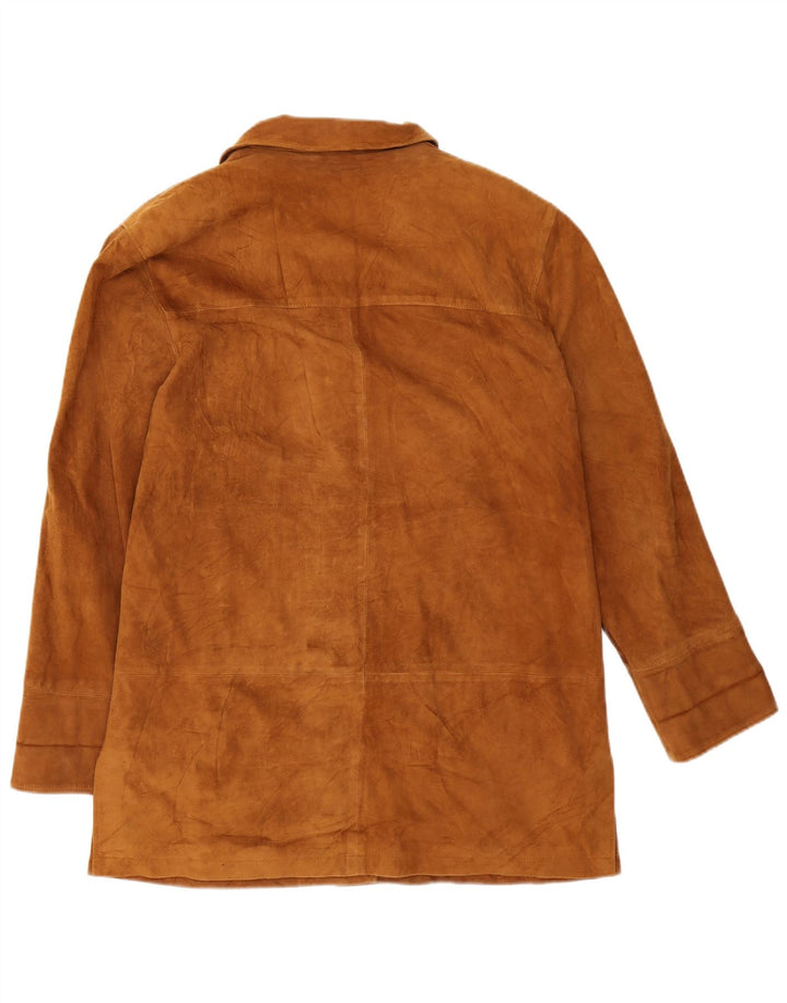 Jaqueta feminina de camurça Dibi IT 46 grande couro marrom