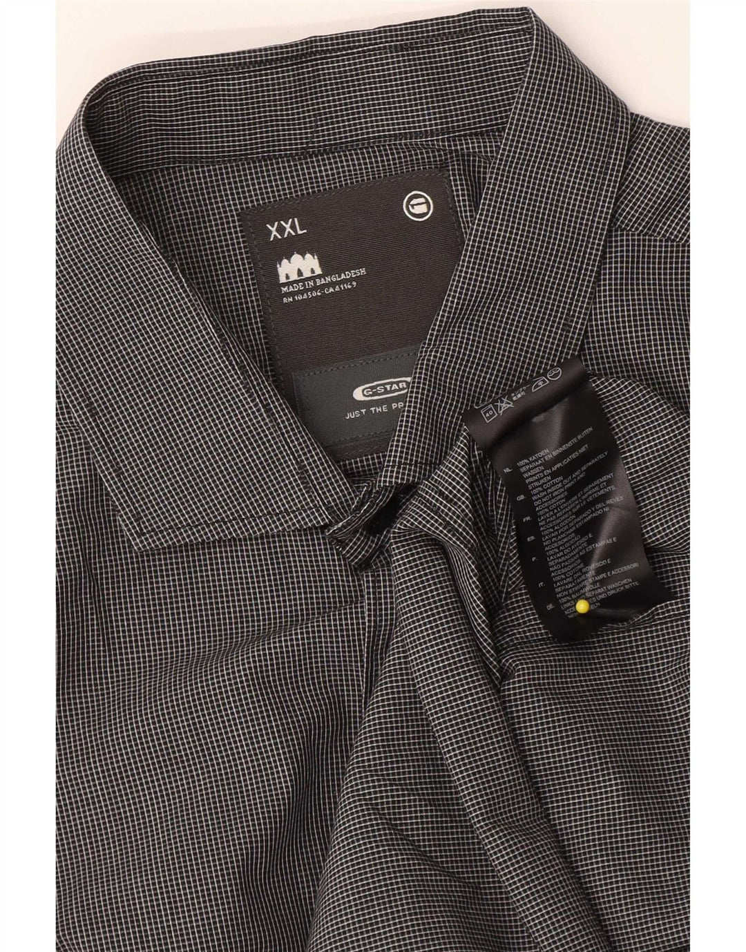 Camisa masculina G-Star 2XL algodão guingão cinza
