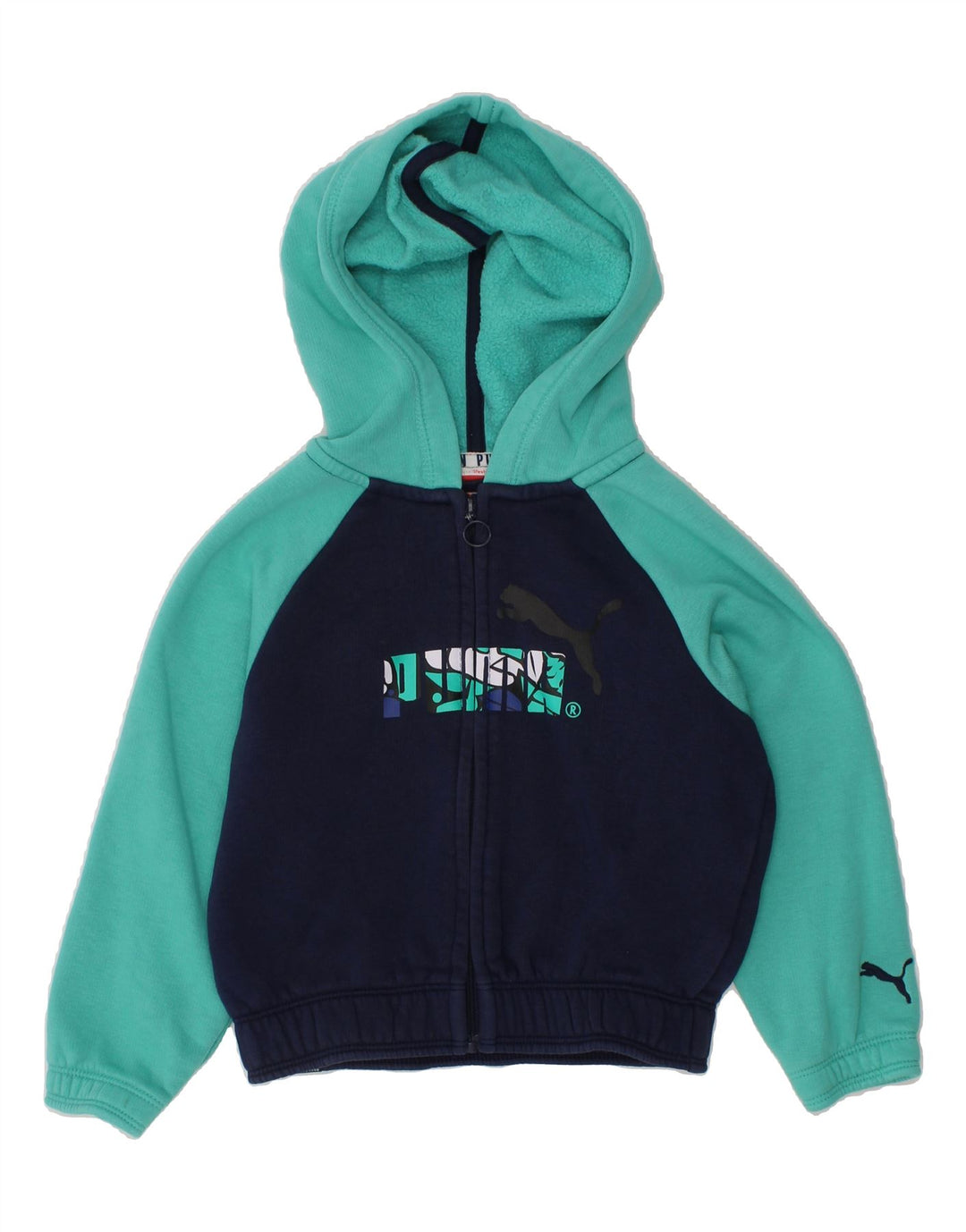 PUMA Baby Boys Zip Hoodie Sweater 18-24 Months Navy Blue Colourblock Vintage Puma and Second-Hand Puma from Messina Hembry 