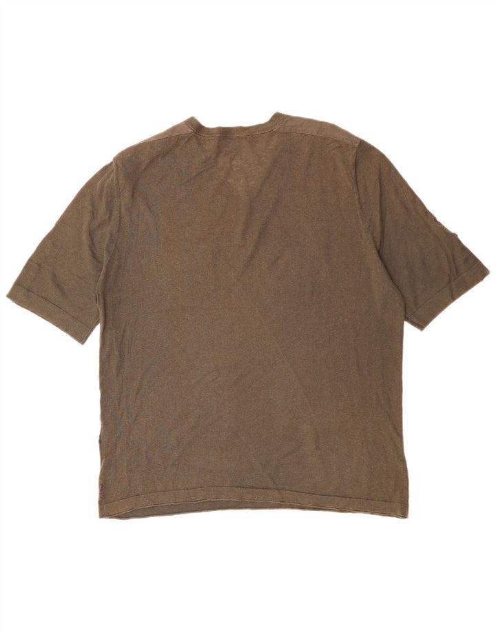 Camiseta masculina TED BAKER tamanho superior 6 2XL algodão cáqui