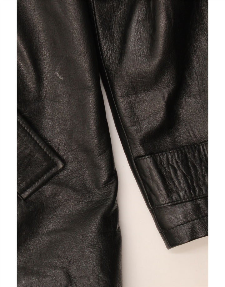 Jaqueta de couro masculina vintage IT 54 2XL couro preto