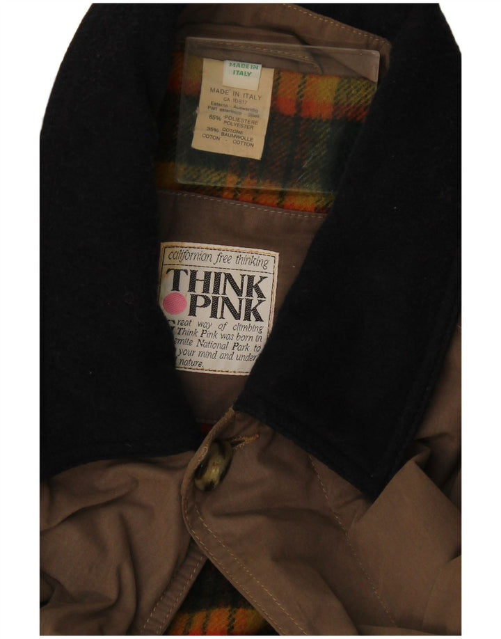 Sobretudo masculino Think Pink UK 44 2XL poliéster cáqui