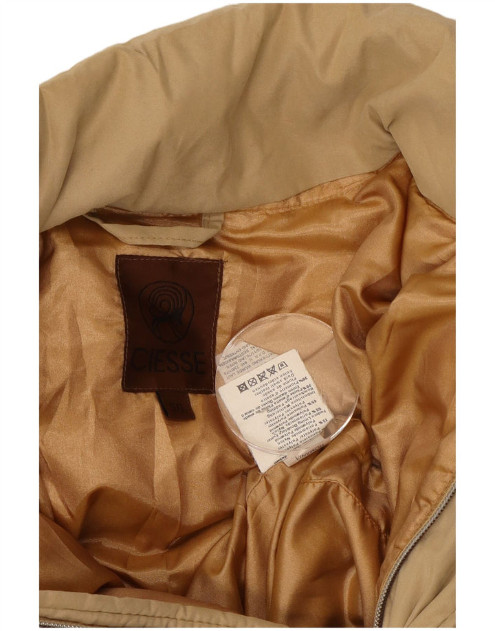 Jaqueta acolchoada masculina vintage IT 50 poliéster bege grande