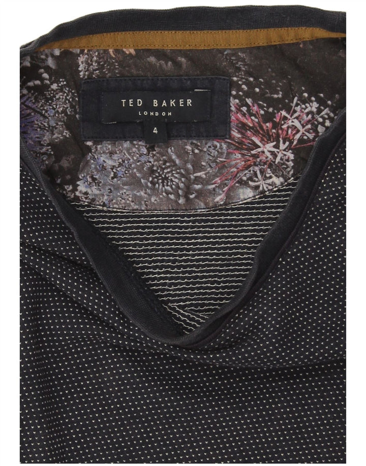 Camiseta masculina Ted Baker tamanho superior 4 grande algodão azul marinho