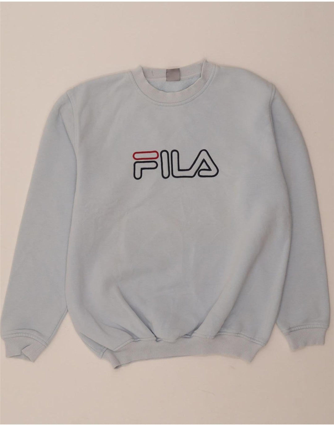 FILA Mens Graphic Moletom Jumper Médio Azul Algodão